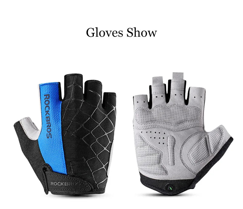 ROCKBROS Half-Finger Cycling Gloves - Breathable & Shockproof