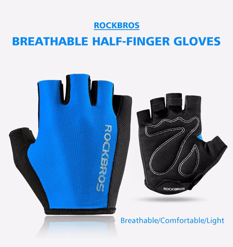 ROCKBROS Half-Finger Cycling Gloves - Breathable & Shockproof