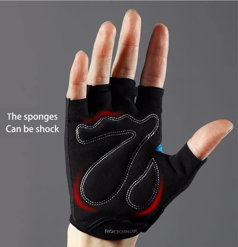 ROCKBROS Half-Finger Cycling Gloves - Breathable & Shockproof