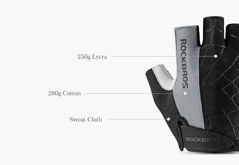 ROCKBROS Half-Finger Cycling Gloves - Breathable & Shockproof