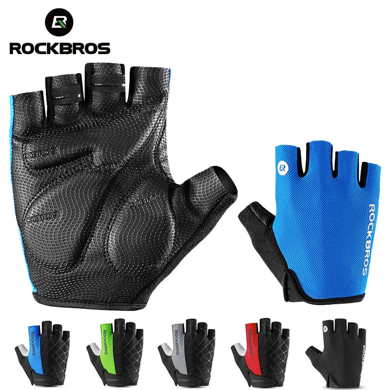 ROCKBROS Half-Finger Cycling Gloves - Breathable & Shockproof