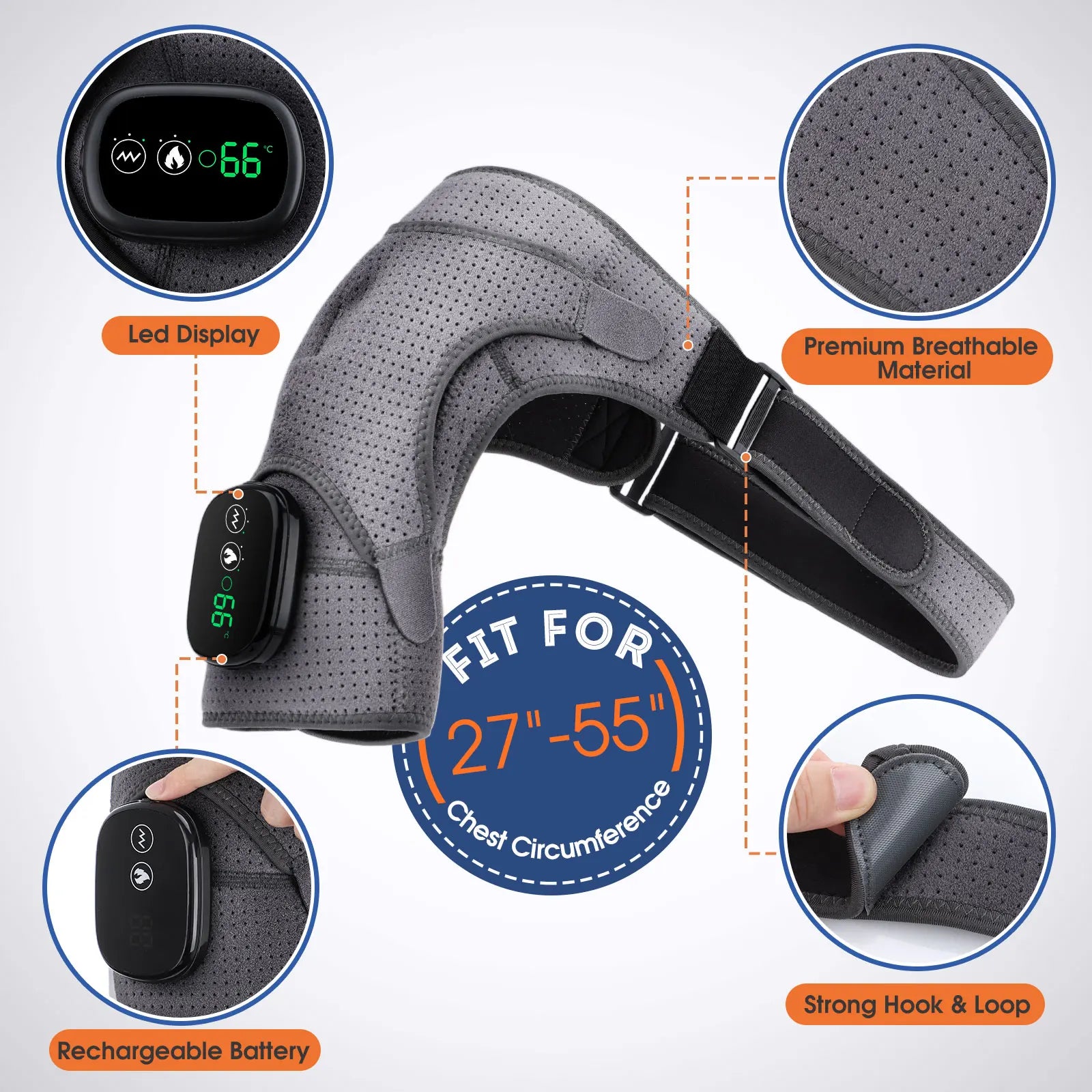 Electric Shoulder Massager with Heating Pad