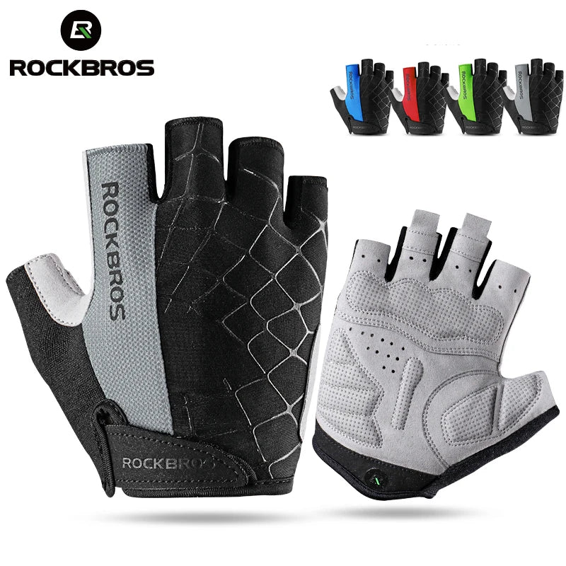 ROCKBROS Half-Finger Cycling Gloves - Breathable & Shockproof