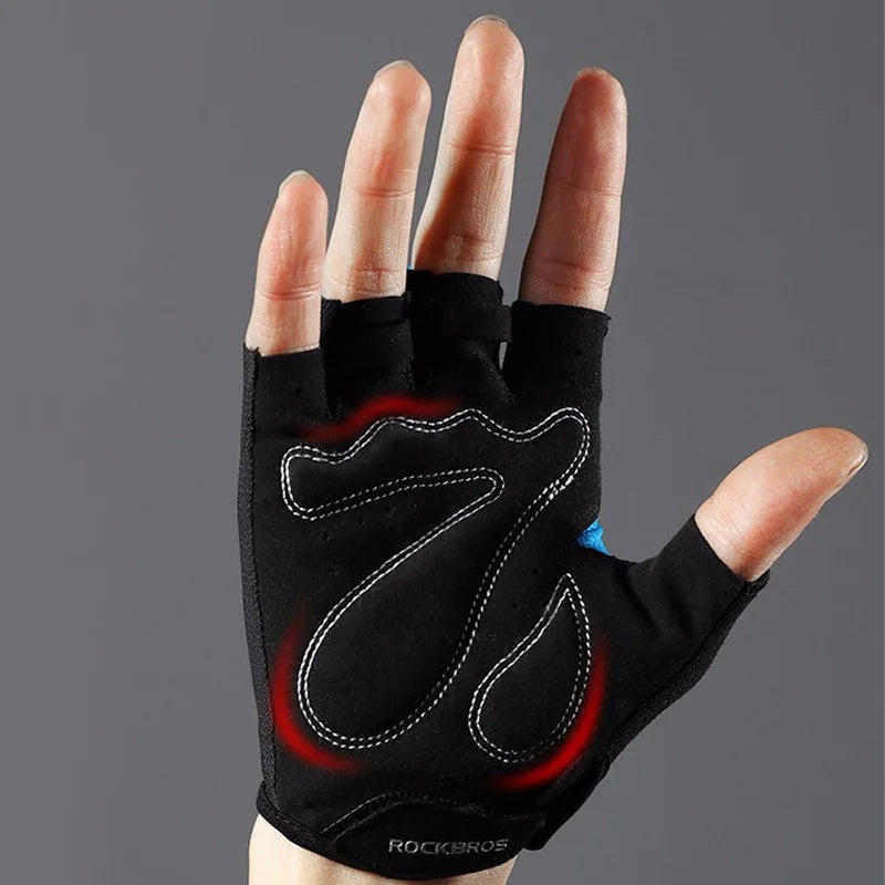 ROCKBROS Half-Finger Cycling Gloves - Breathable & Shockproof