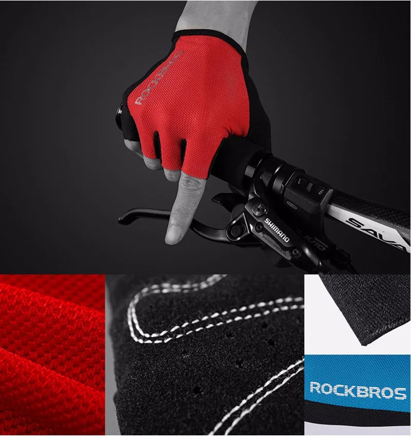 ROCKBROS Half-Finger Cycling Gloves - Breathable & Shockproof