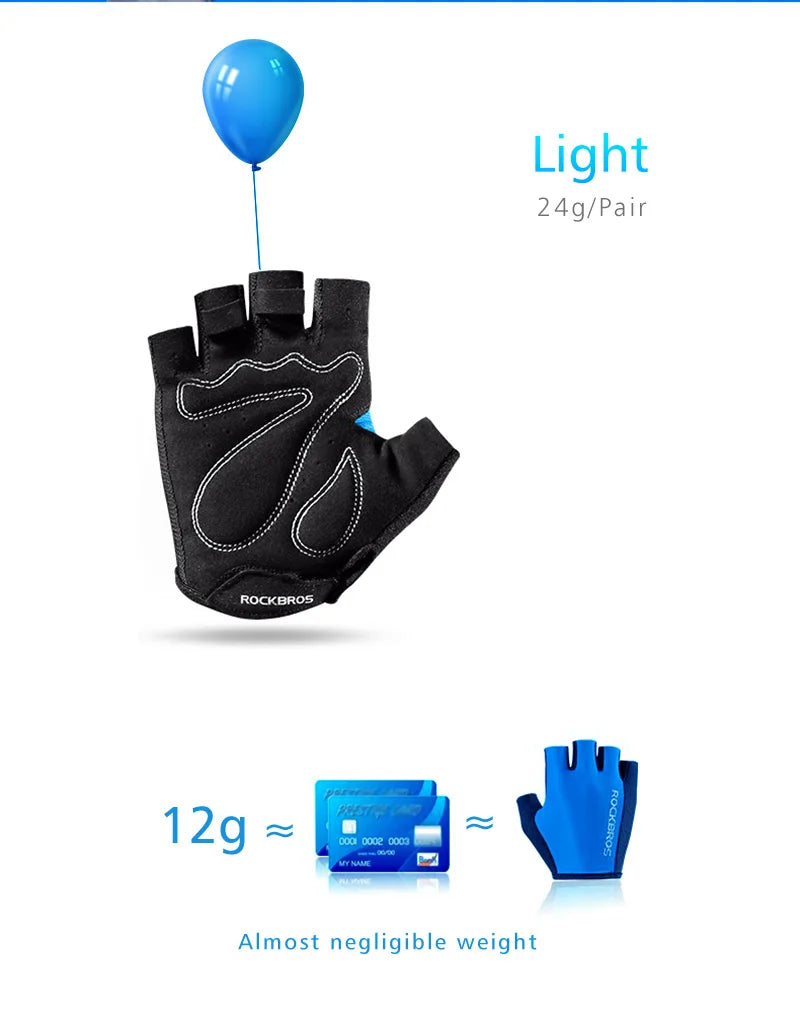 ROCKBROS Half-Finger Cycling Gloves - Breathable & Shockproof