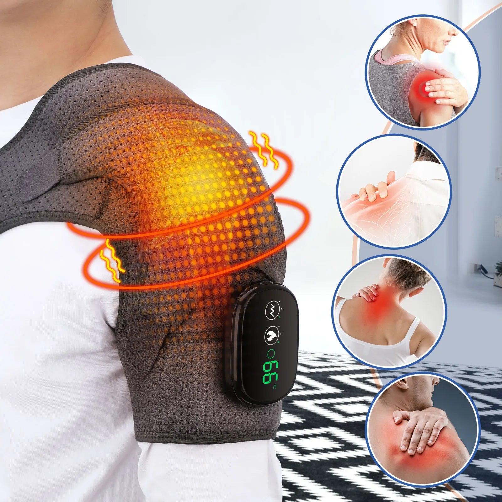 Electric Shoulder Massager with Heating Pad
