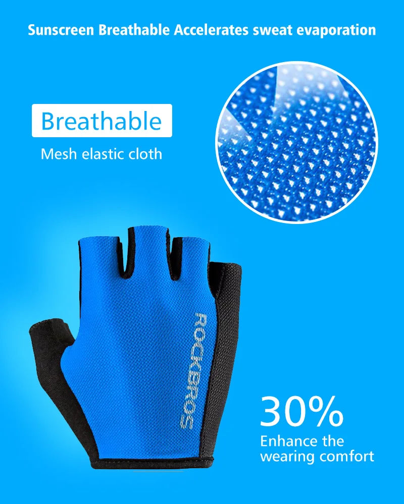 ROCKBROS Half-Finger Cycling Gloves - Breathable & Shockproof