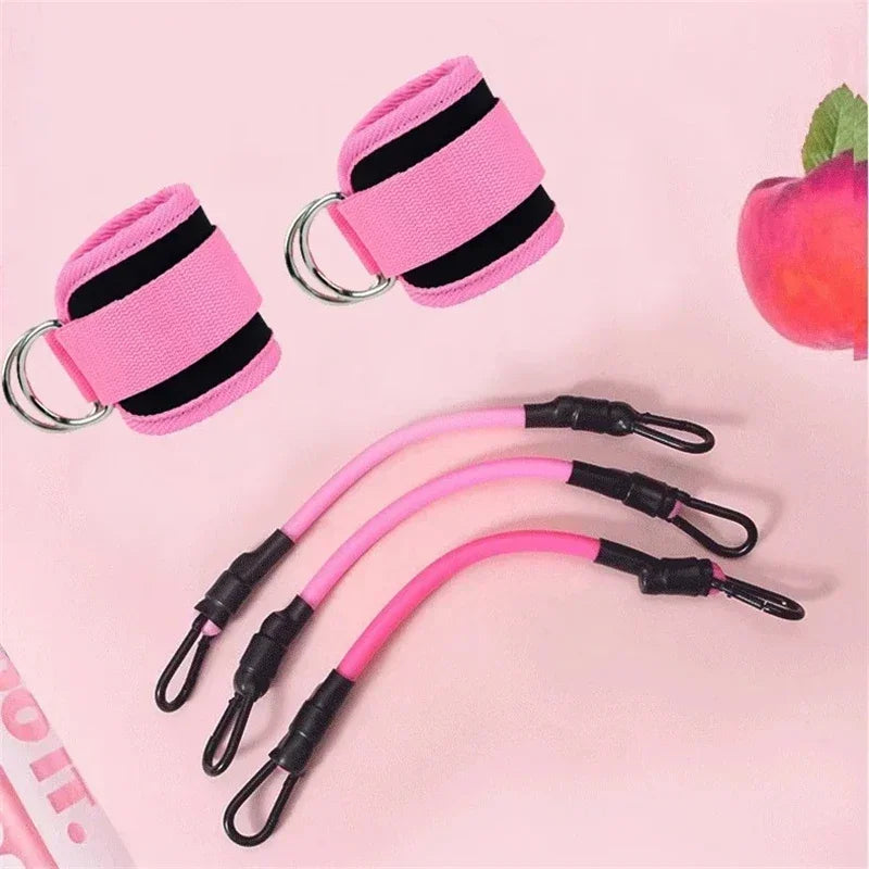 Ankle Straps & Resistance Bands Set – Gym, Yoga & Home Workouts
