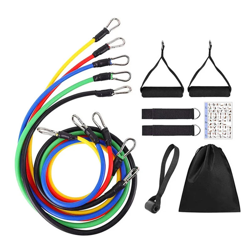 11-Piece Resistance Band Set – Pull Rope, Ankle Strap & Chest Expander