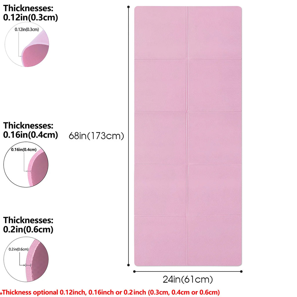 Pink Foldable Eco-Friendly Travel Yoga Mat