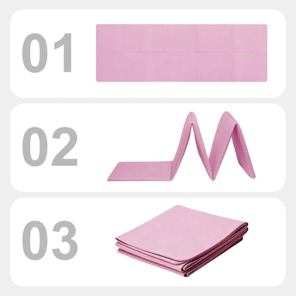 Pink Foldable Eco-Friendly Travel Yoga Mat