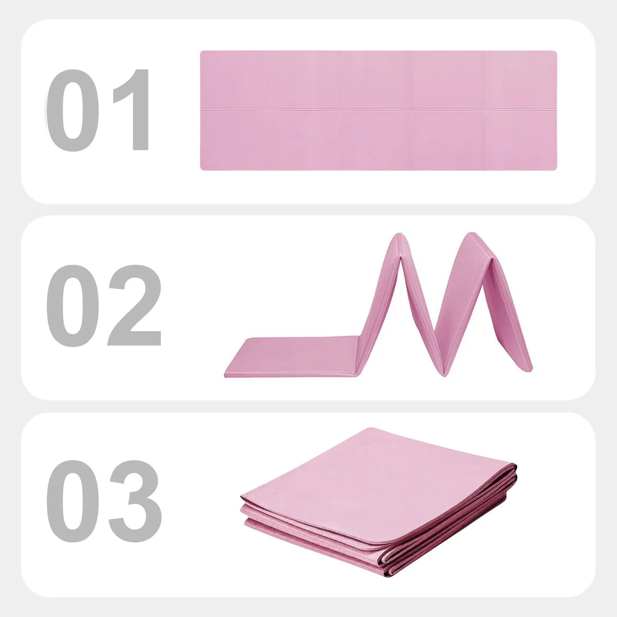 Pink Foldable Eco-Friendly Travel Yoga Mat