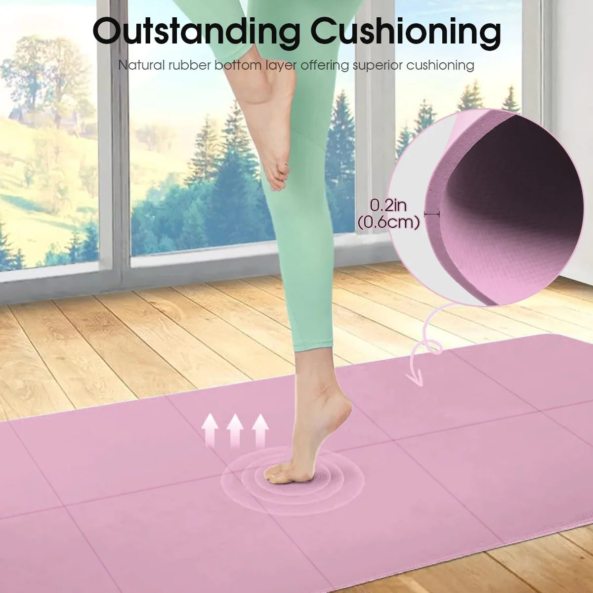 Pink Foldable Eco-Friendly Travel Yoga Mat