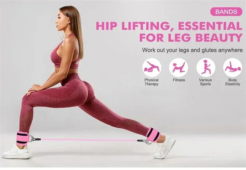 Ankle Straps & Resistance Bands Set – Gym, Yoga & Home Workouts