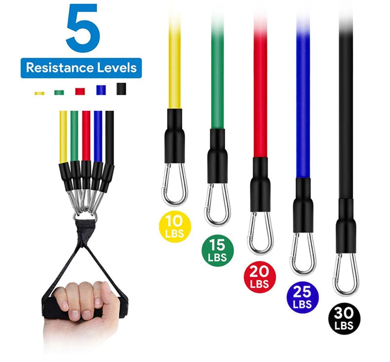 11-Piece Resistance Band Set – Pull Rope, Ankle Strap & Chest Expander