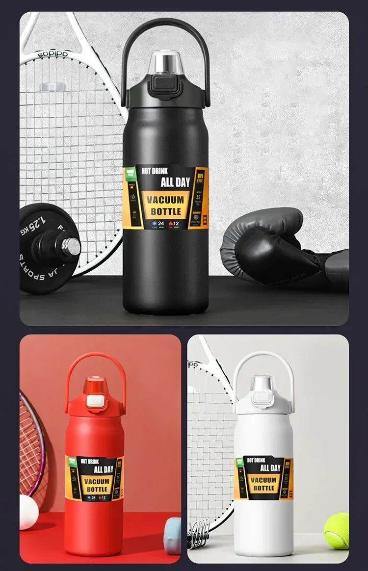 Insulated Stainless Steel Thermos Bottle | 800ml–1500ml | Hot & Cold 24hrs