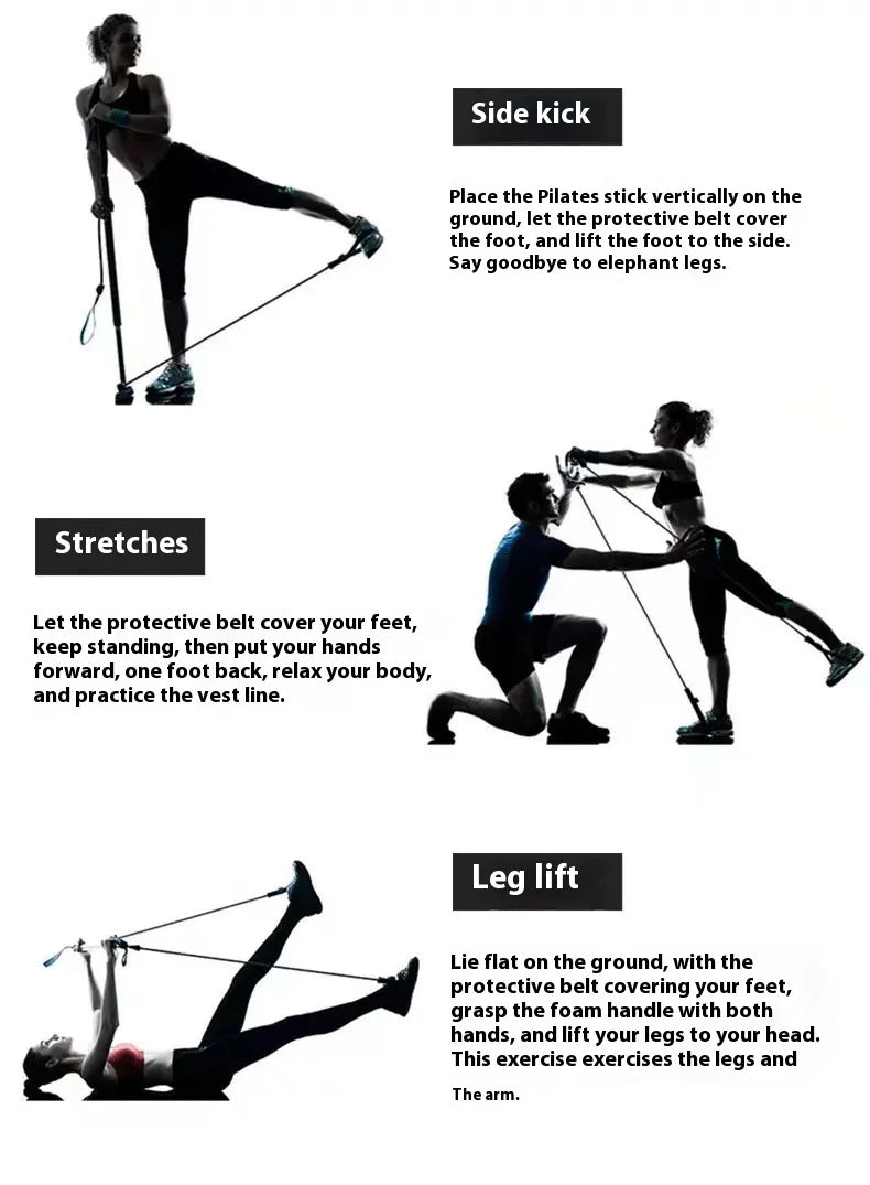 Pilates Stick - Adjustable Fitness Bar for Home Workout.