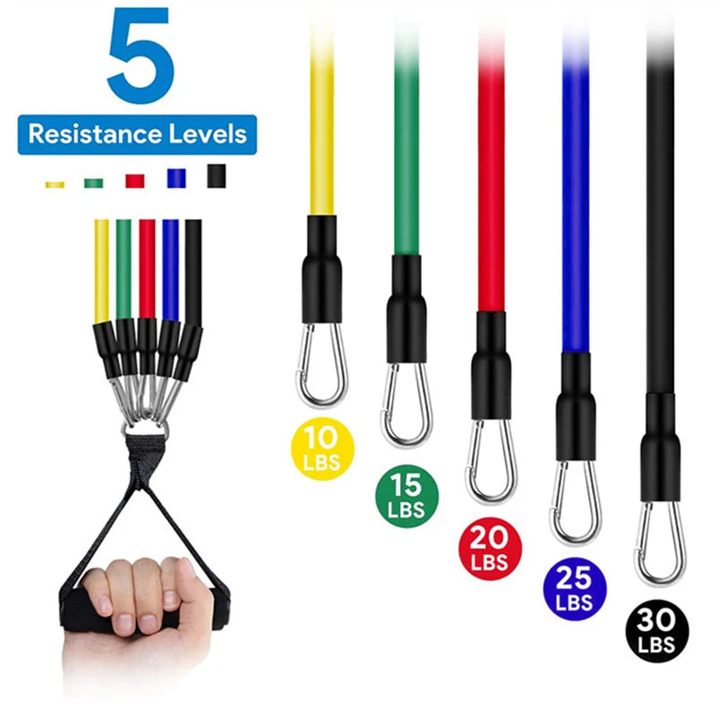 11-Piece Resistance Band Set – Pull Rope, Ankle Strap & Chest Expander
