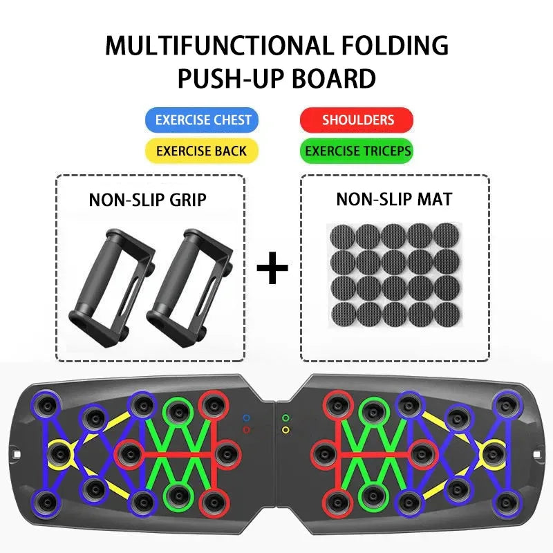 Push-Up Board Set with Handles – Foldable Multi-Function Chest & Arm Trainer