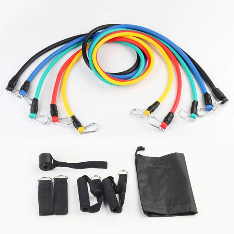 11-Piece Resistance Training Set – Tension Straps, Handles & Ankle Straps
