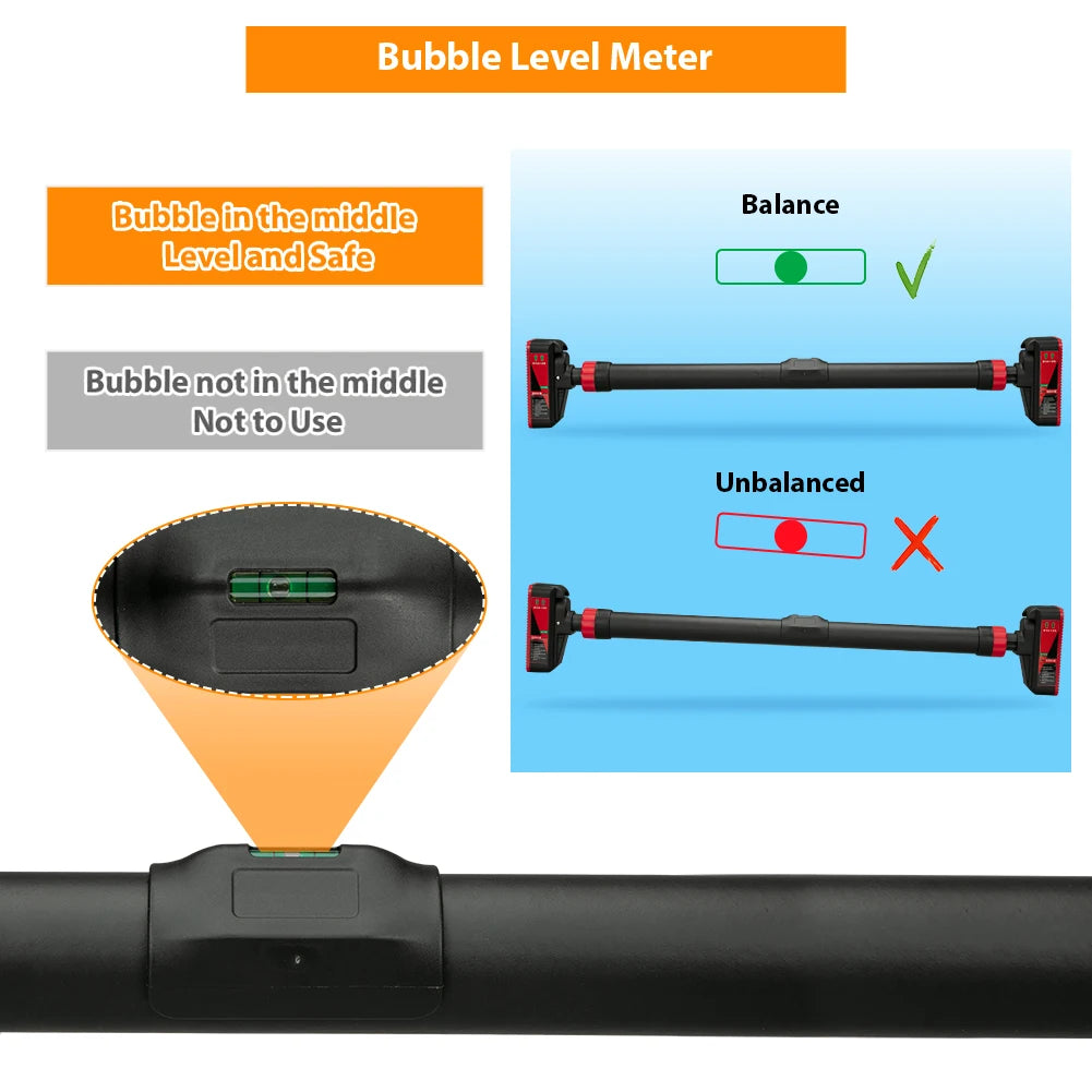 Pull-Up Bar with Level Gauge | 69–92cm Adjustable | 200kg Capacity