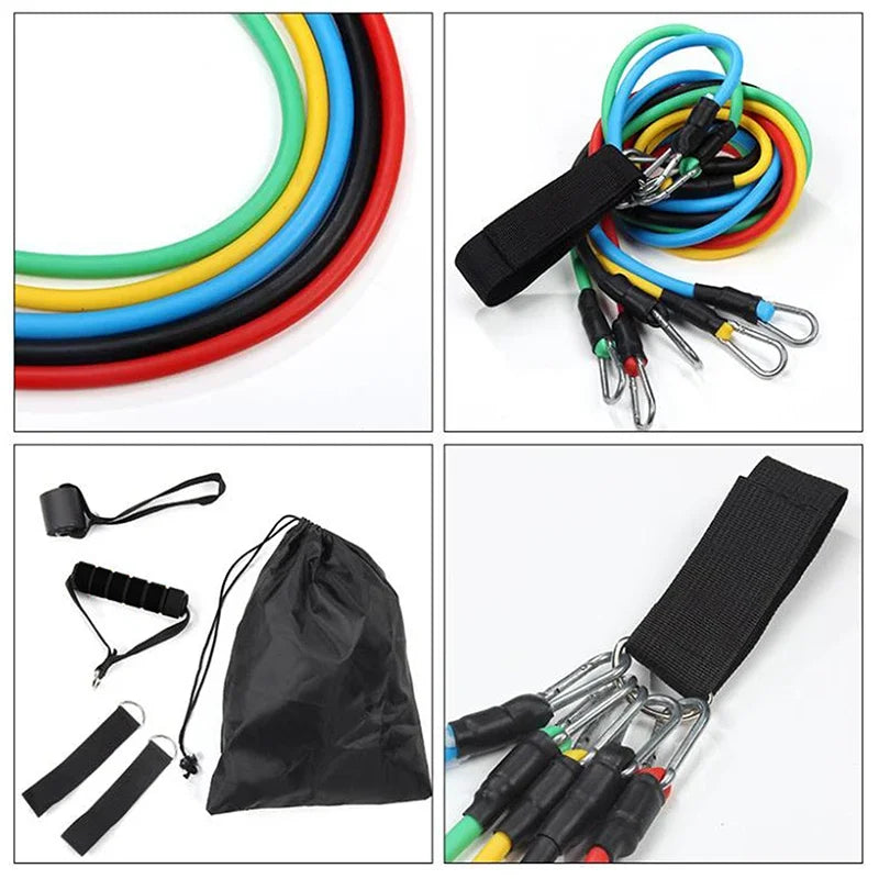 11-Piece Resistance Training Set – Tension Straps, Handles & Ankle Straps