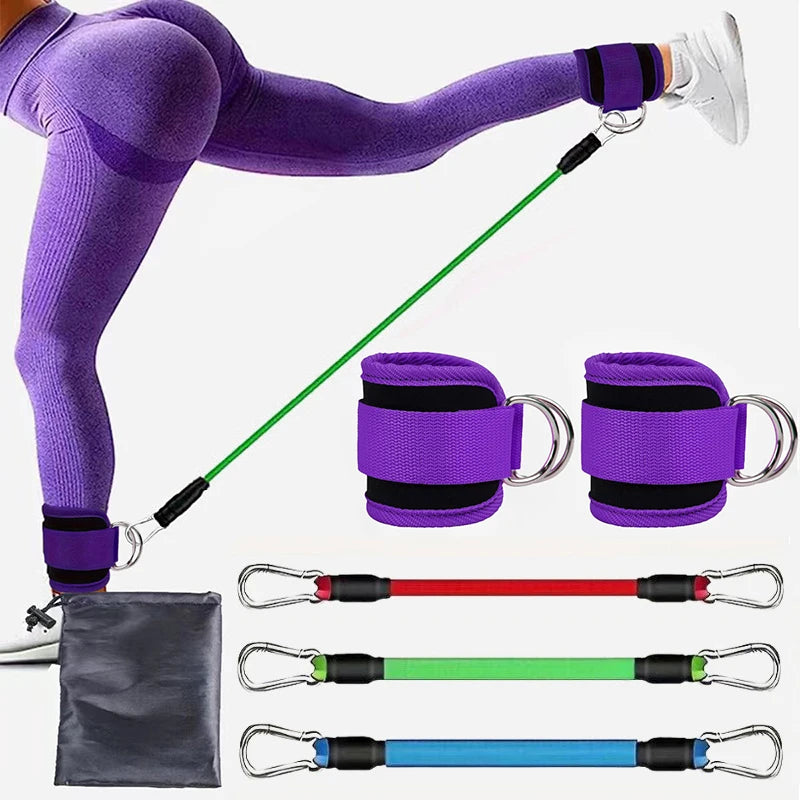 Ankle Straps & Resistance Bands Set – Gym, Yoga & Home Workouts