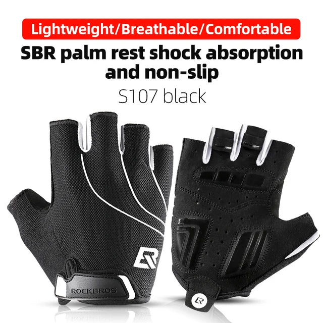 ROCKBROS Half-Finger Cycling Gloves - Breathable & Shockproof