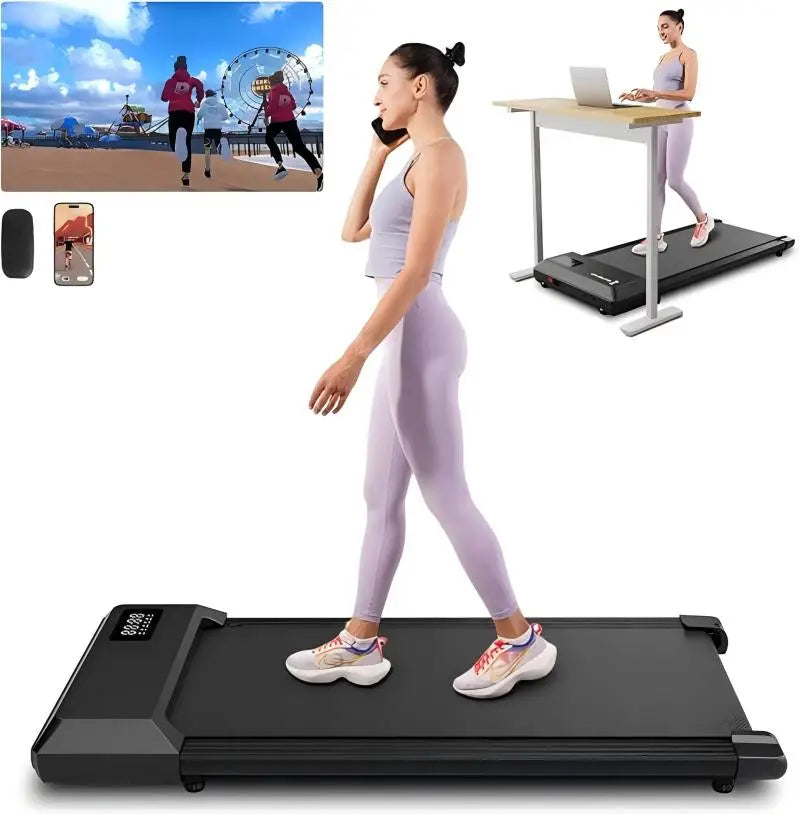 Superun 2-in-1 Walking Treadmill | 2.5HP Quiet Motor | Under-Desk Pad for Home & Office