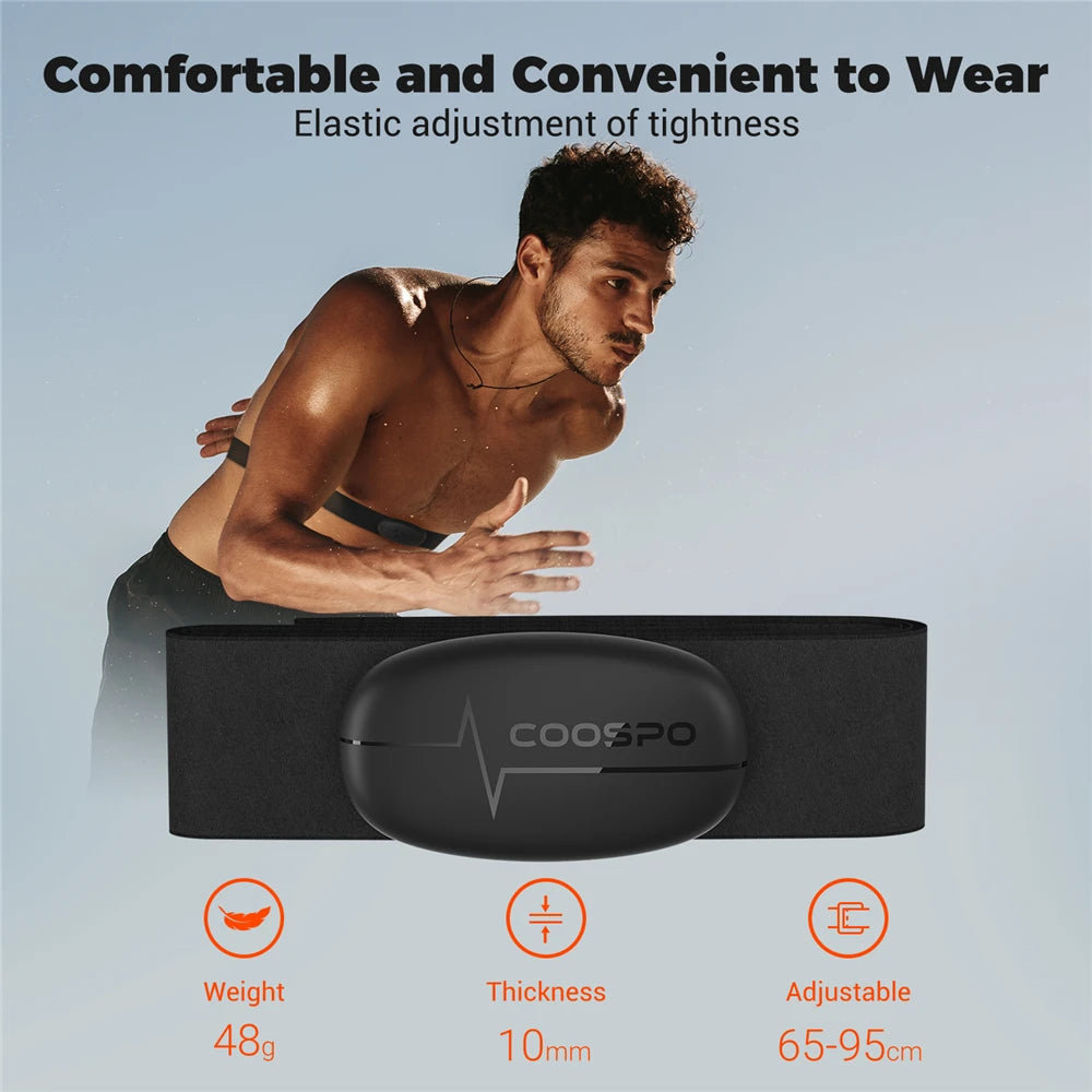 COOSPO H6M Chest Heart Rate Monitor – Bluetooth & ANT+