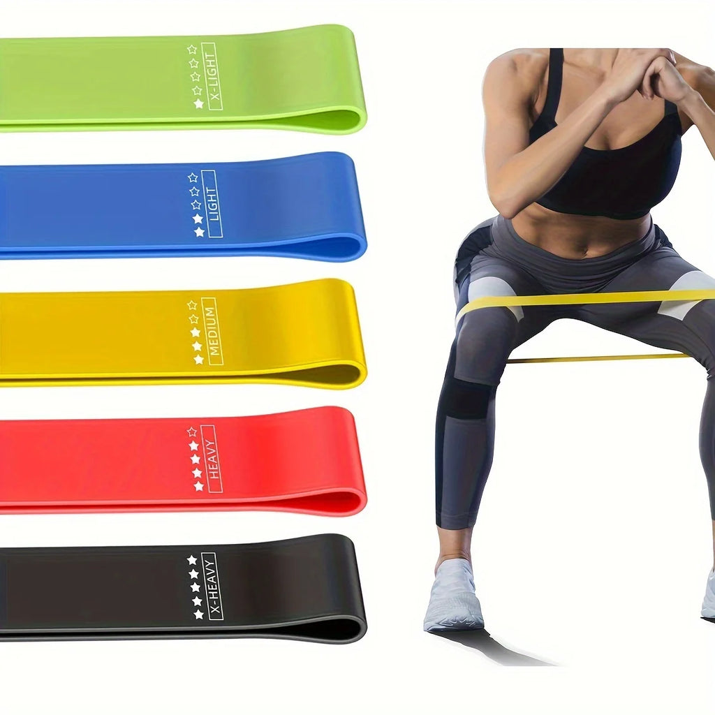 Resistance Band Set – 5-Piece Fitness Exercise Bands for Home & Gym