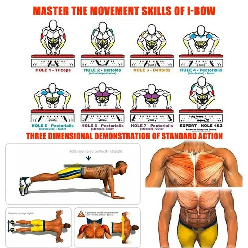 Push-Up Board Set with Handles – Foldable Multi-Function Chest & Arm Trainer