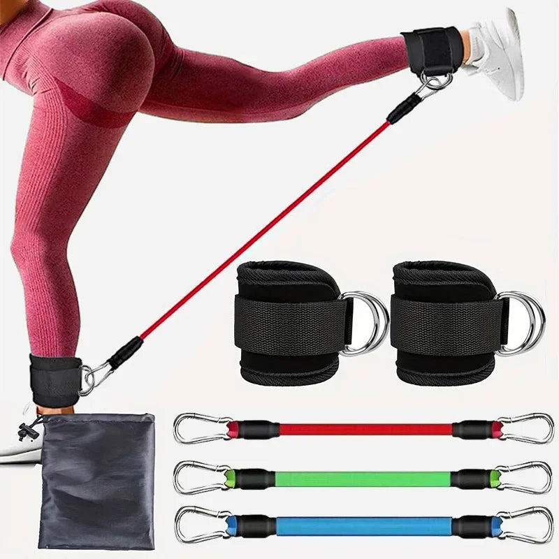 Ankle Straps & Resistance Bands Set – Gym, Yoga & Home Workouts