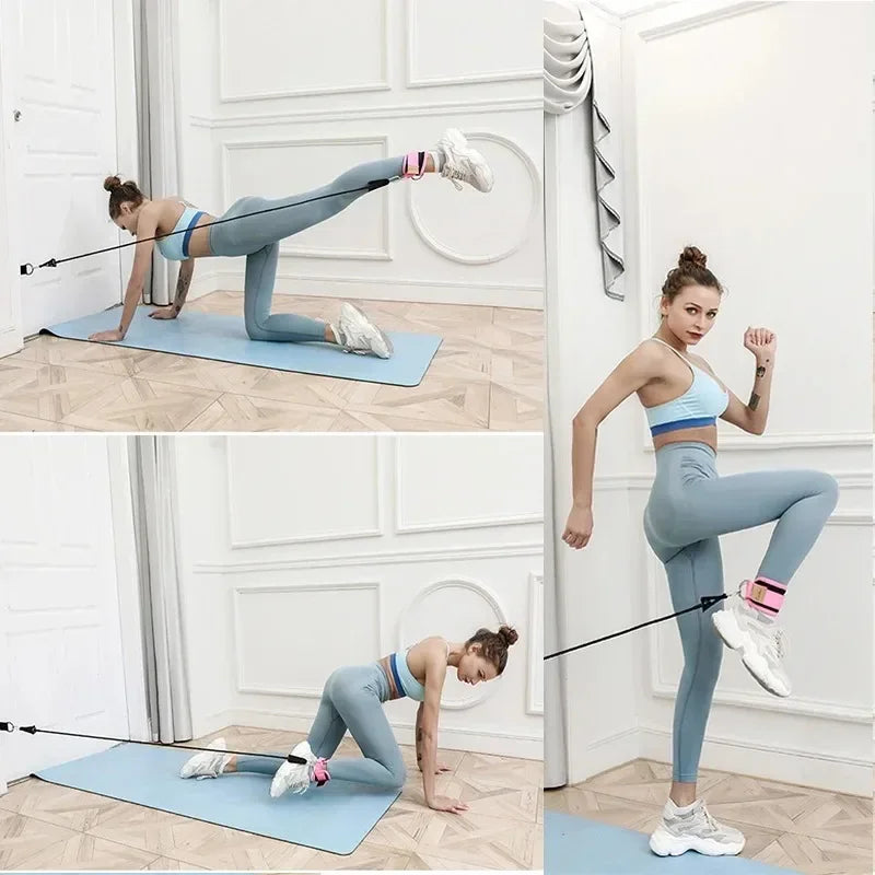 Ankle Straps & Resistance Bands Set – Gym, Yoga & Home Workouts