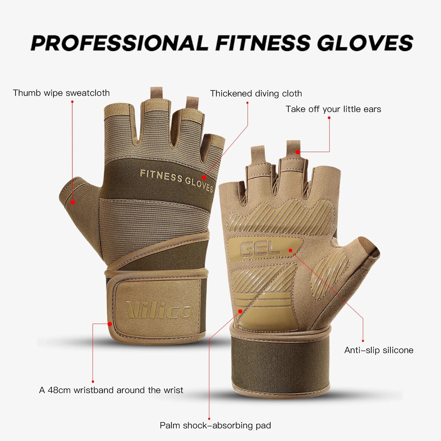 Half-Finger Cycling Gloves – Gym, Weightlifting & Crossfit