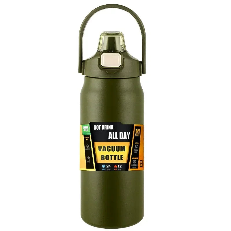 Insulated Stainless Steel Thermos Bottle | 800ml–1500ml | Hot & Cold 24hrs