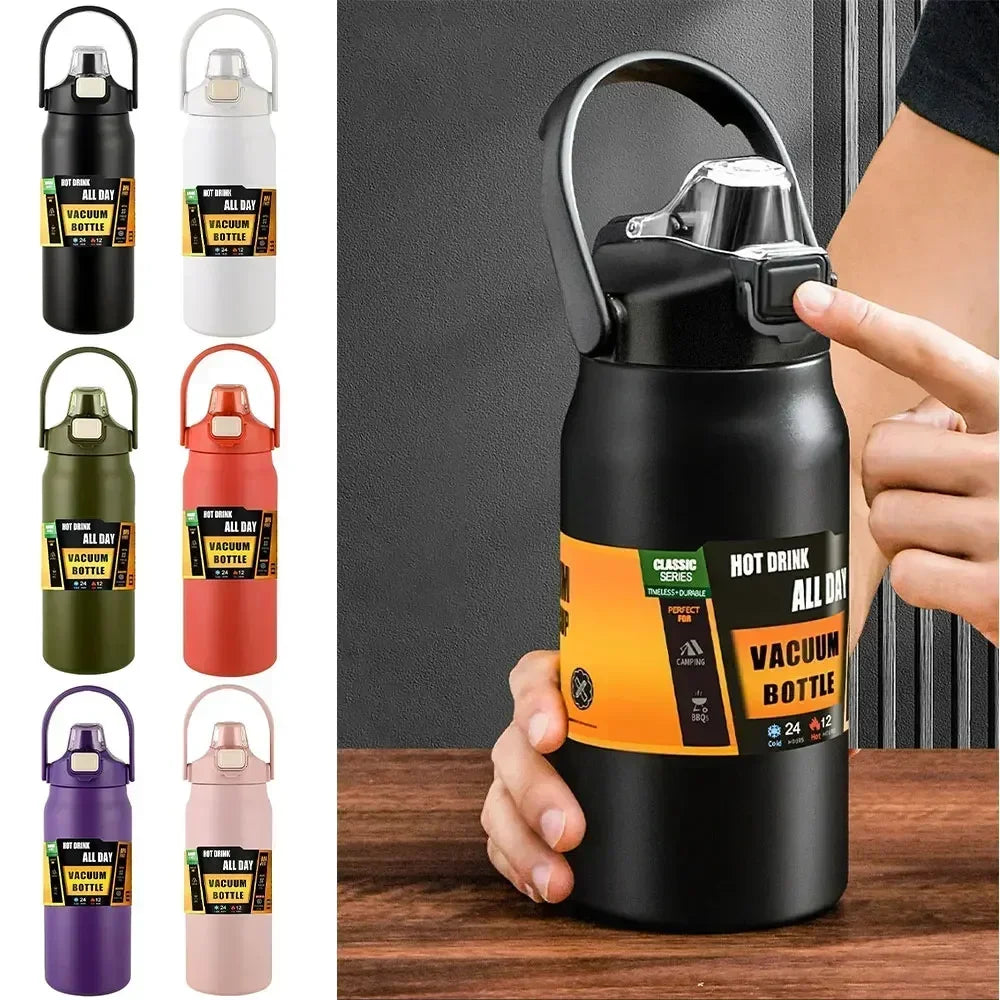 Insulated Stainless Steel Thermos Bottle | 800ml–1500ml | Hot & Cold 24hrs