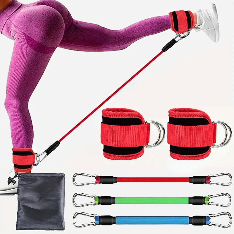 Ankle Straps & Resistance Bands Set – Gym, Yoga & Home Workouts
