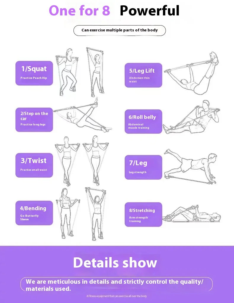 Pilates Stick - Adjustable Fitness Bar for Home Workout.