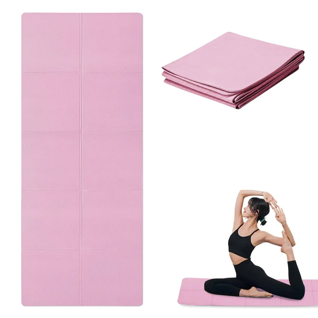 Pink Foldable Eco-Friendly Travel Yoga Mat