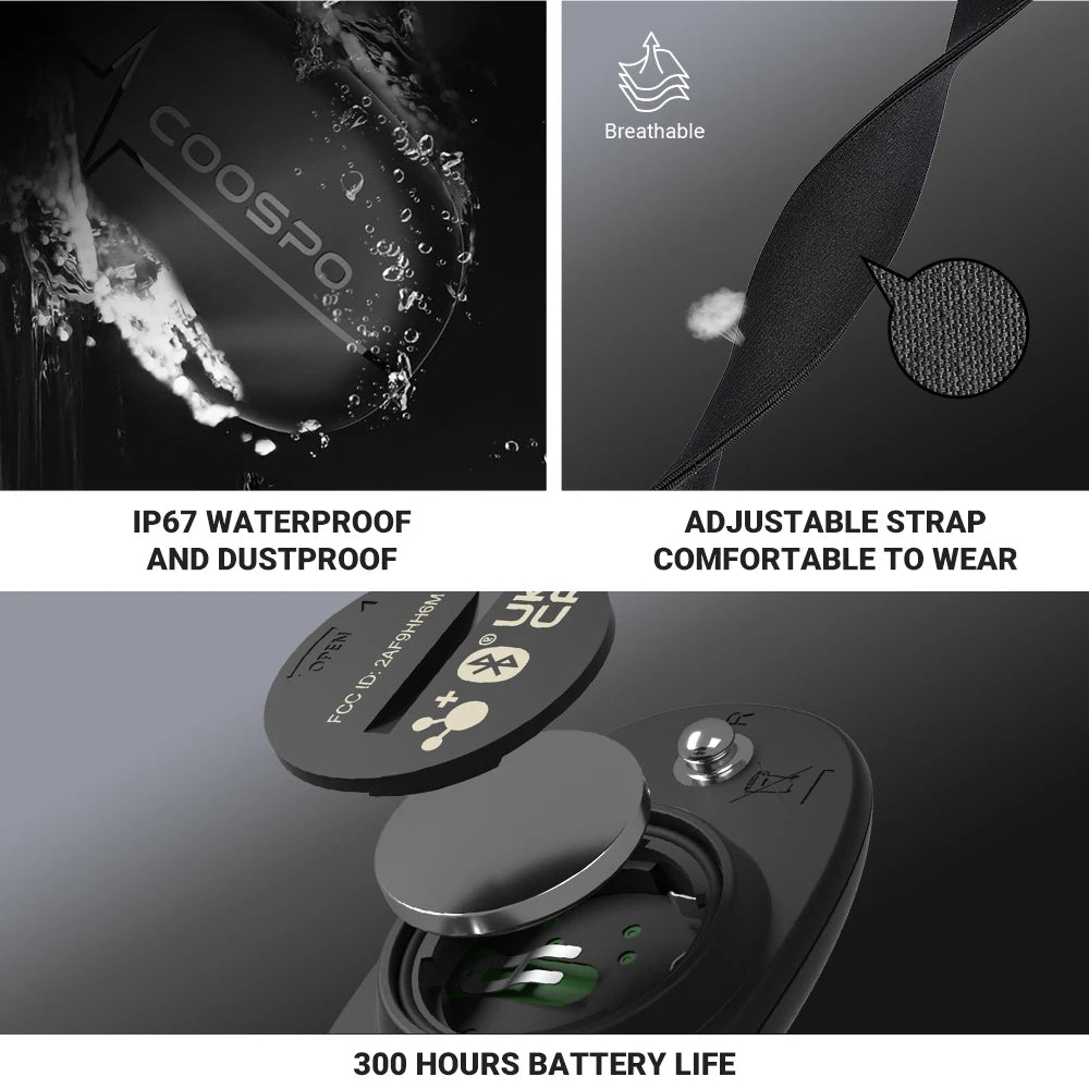 COOSPO H6M Chest Heart Rate Monitor – Bluetooth & ANT+