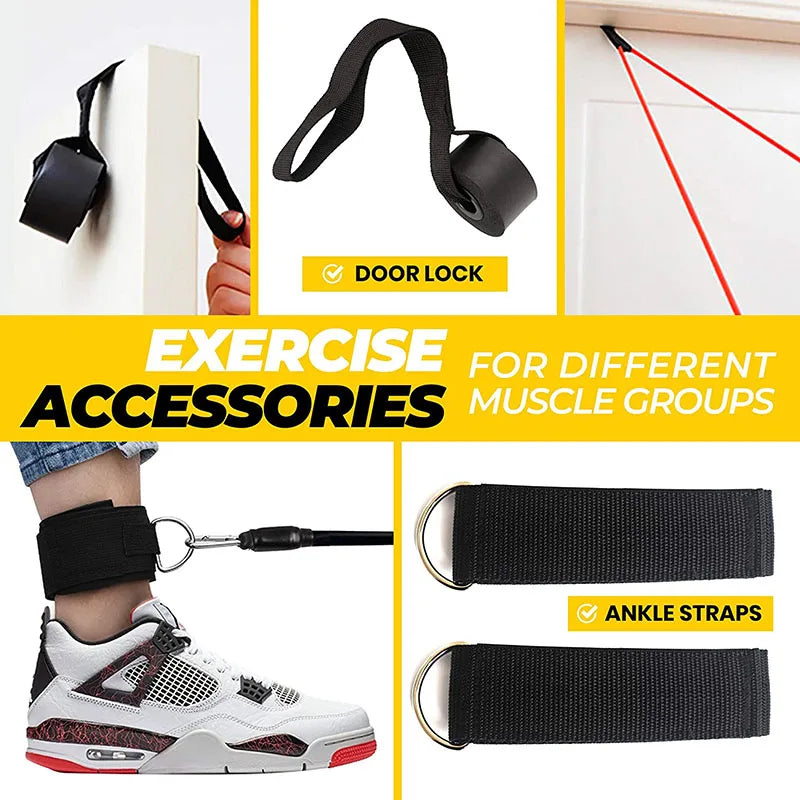 11-Piece Resistance Band Set – Pull Rope, Ankle Strap & Chest Expander