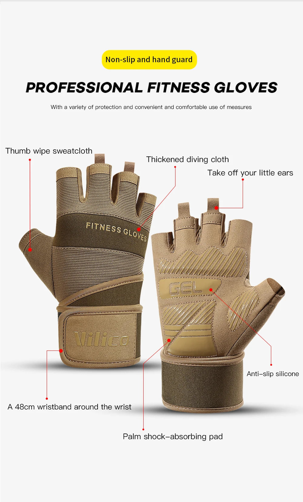 Half-Finger Cycling Gloves – Gym, Weightlifting & Crossfit