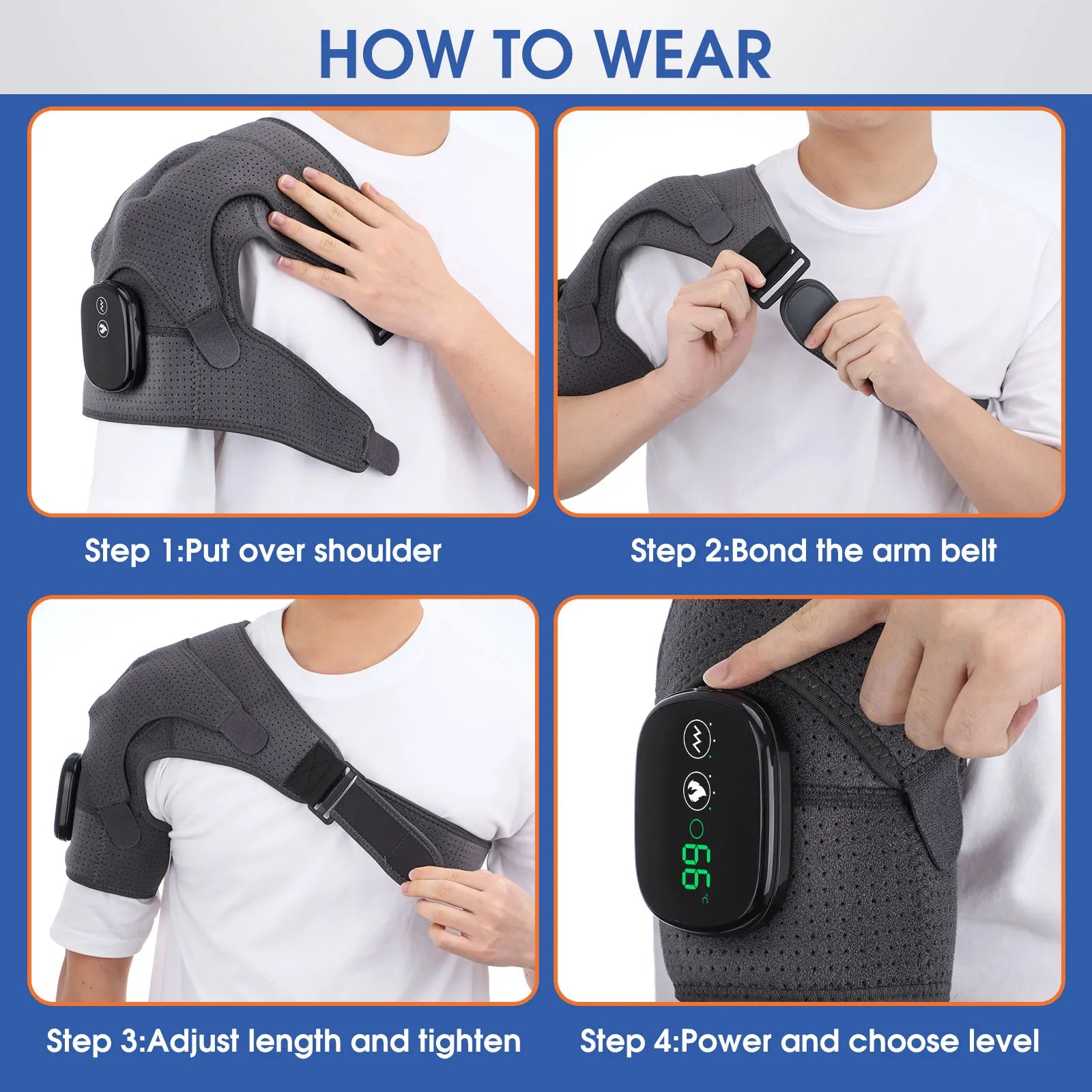 Electric Shoulder Massager with Heating Pad