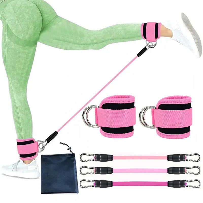 Ankle Straps & Resistance Bands Set – Gym, Yoga & Home Workouts