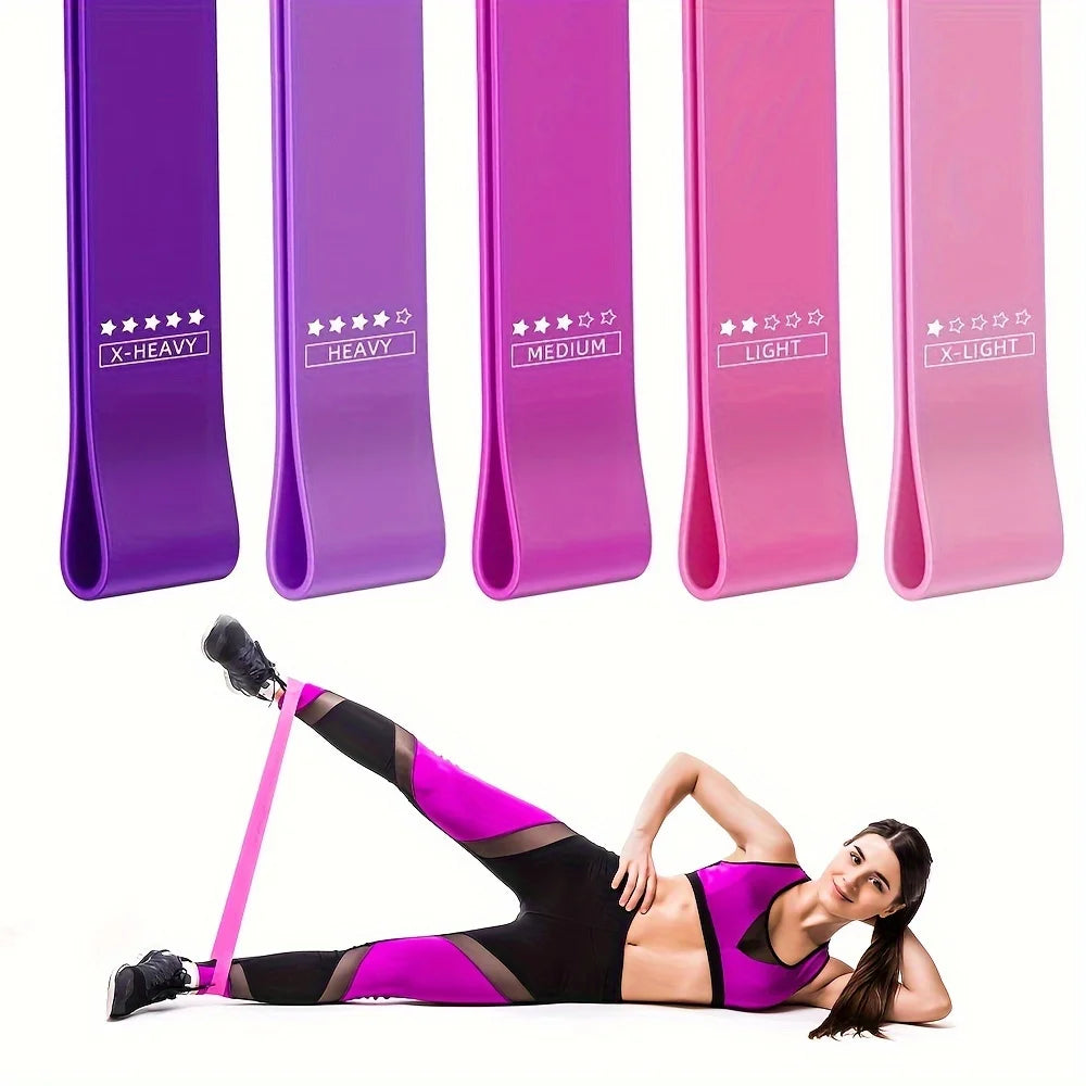 Resistance Band Set – 5-Piece Fitness Exercise Bands for Home & Gym