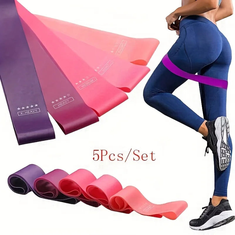 Resistance Band Set – 5-Piece Fitness Exercise Bands for Home & Gym
