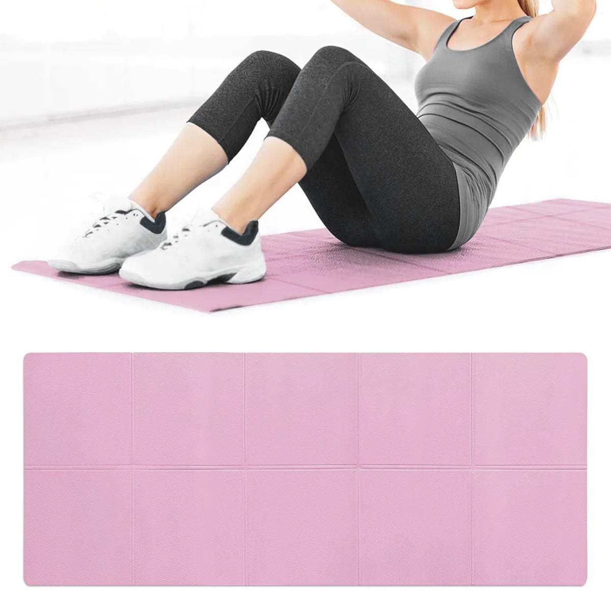 Pink Foldable Eco-Friendly Travel Yoga Mat