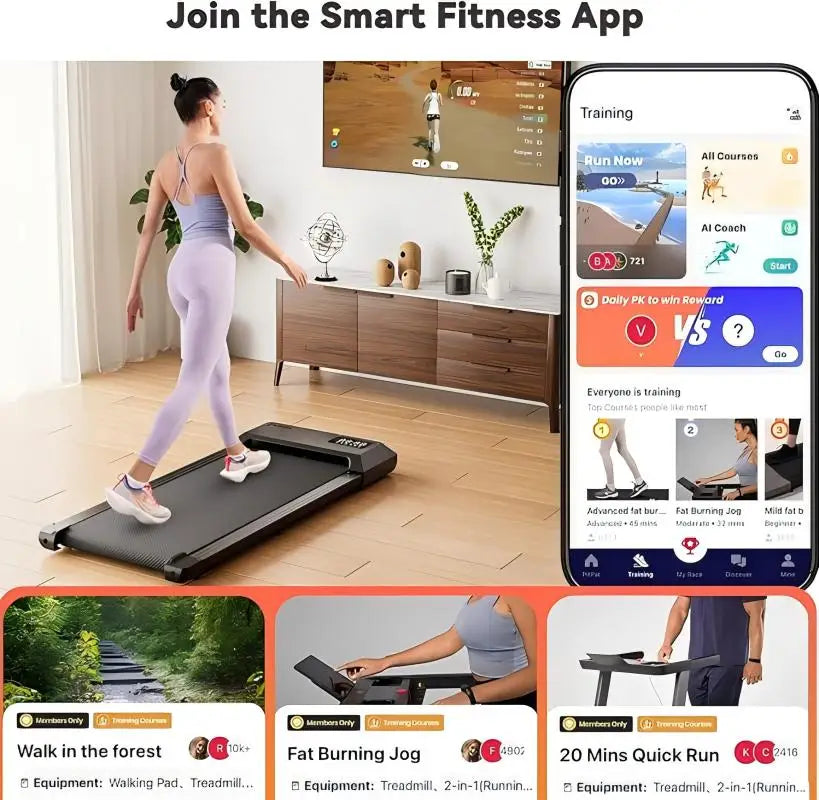 Superun 2-in-1 Walking Treadmill | 2.5HP Quiet Motor | Under-Desk Pad for Home & Office